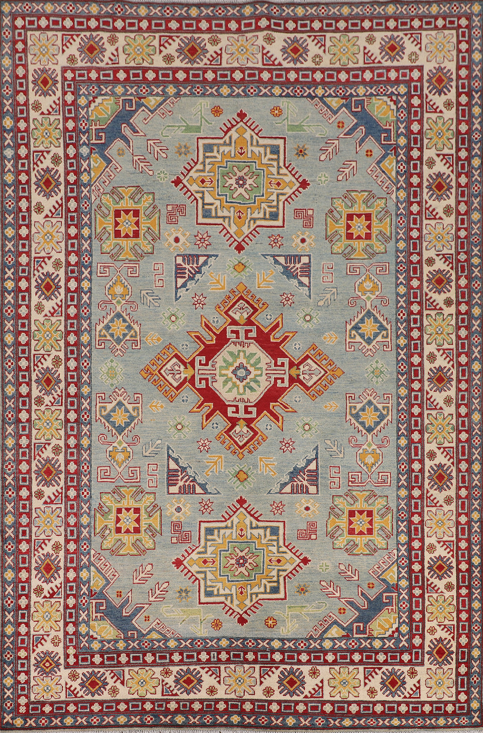 Light Blue Kazak Oriental Area Rug 7x10