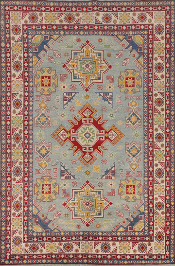 Light Blue Kazak Oriental Area Rug 7x10
