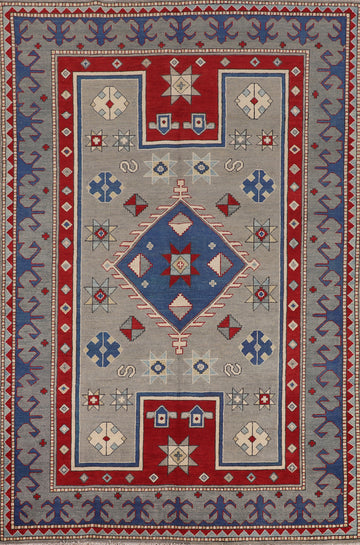 Handmade Wool Kazak Oriental Area Rug 6x9