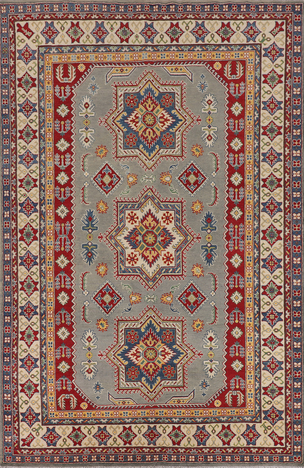 Geometric Kazak Oriental Area Rug 7x10