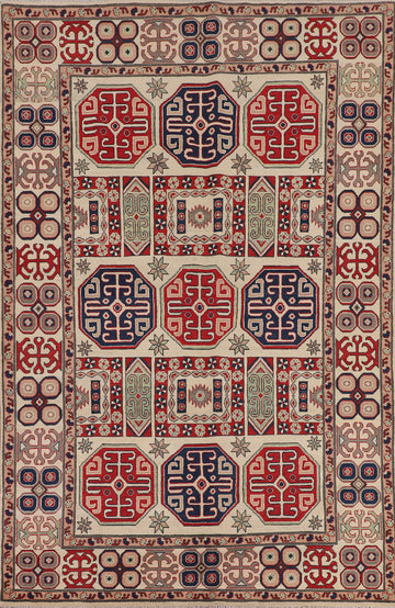Geometric Kazak Oriental Area Rug 7x10