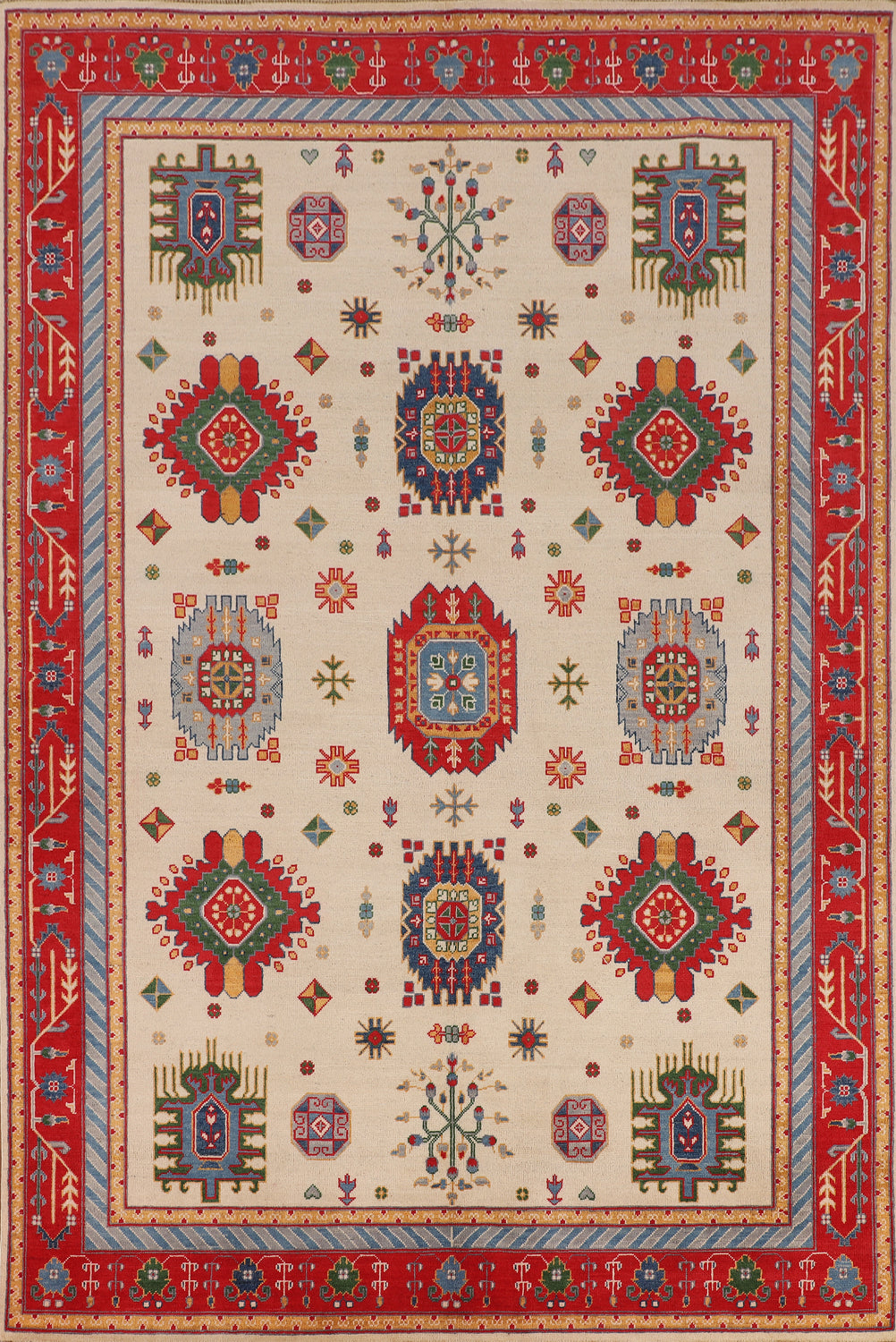 Geoemtric Kazak Oriental Area Rug 7x10