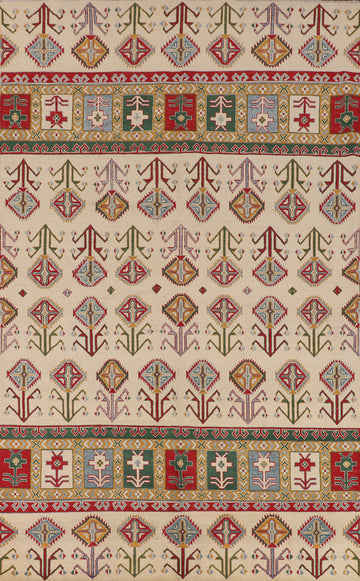 Tribal Geometric Kazak Oriental Area Rug 7x10