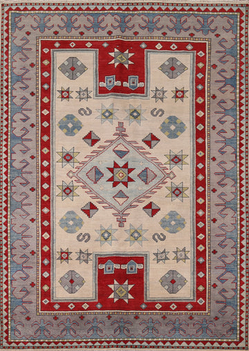 Geometric Kazak Oriental Area Rug 6x8