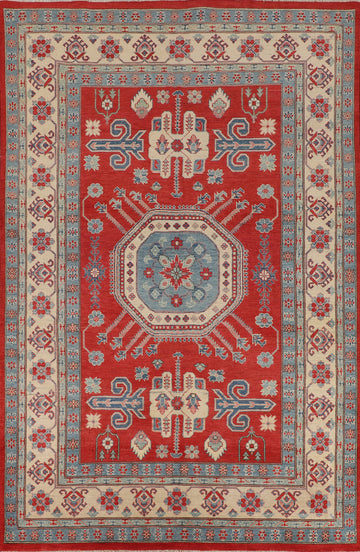 Handmade Red Kazak Oriental Area Rug 7x10