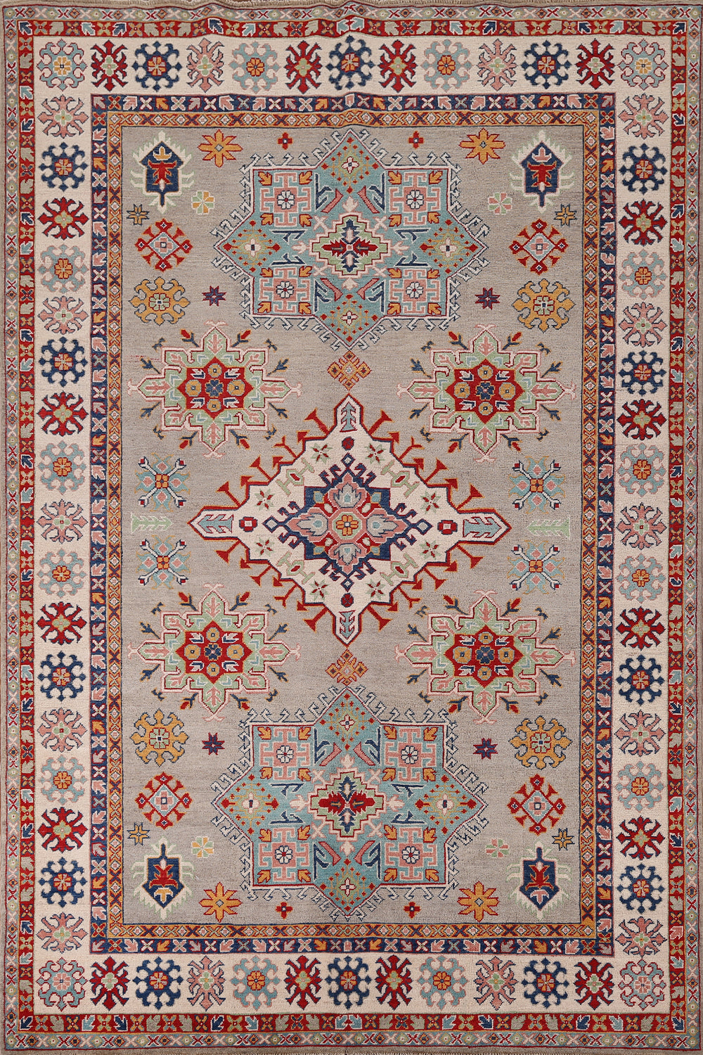 Geometric Kazak Oriental Area Rug 7x10