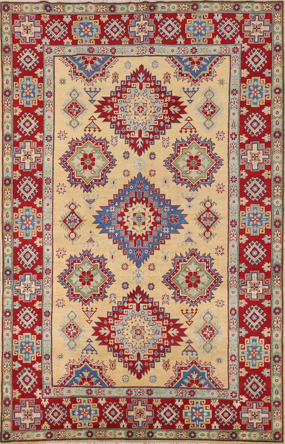 Handmade Wool Kazak Oriental Area Rug 7x10