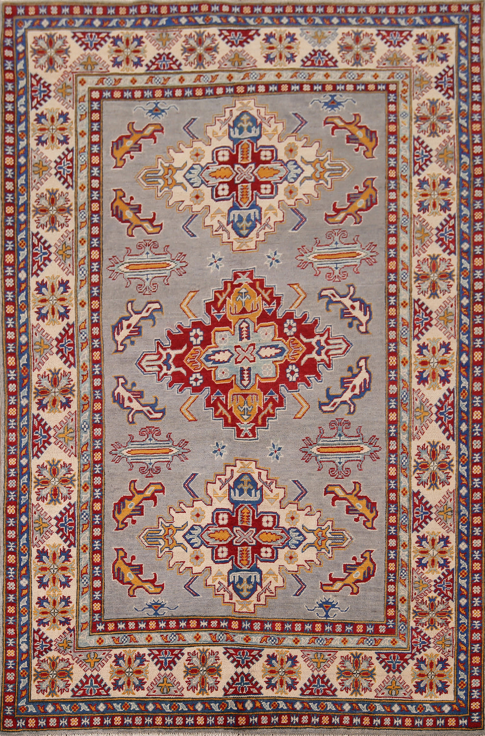 Geometric Kazak Oriental Area Rug 6x8