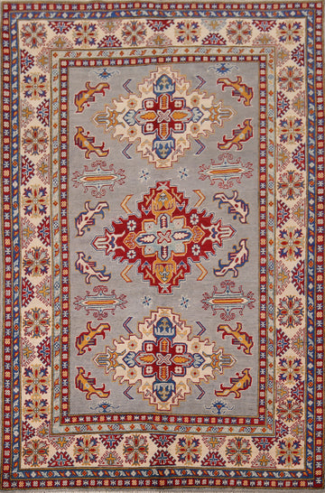 Geometric Kazak Oriental Area Rug 6x8