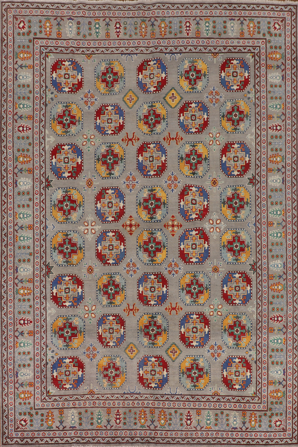 All-Over Gray Kazak Oriental Area Rug 8x12