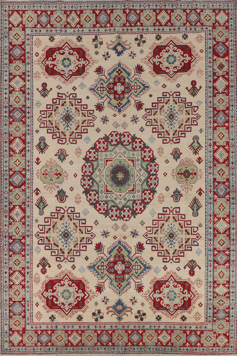Geometric Wool Kazak Oriental Area Rug 8x12