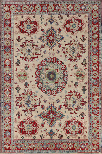 Geometric Wool Kazak Oriental Area Rug 8x12