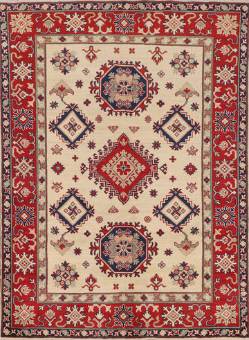 Geometric Wool Kazak Oriental Rug 5x7