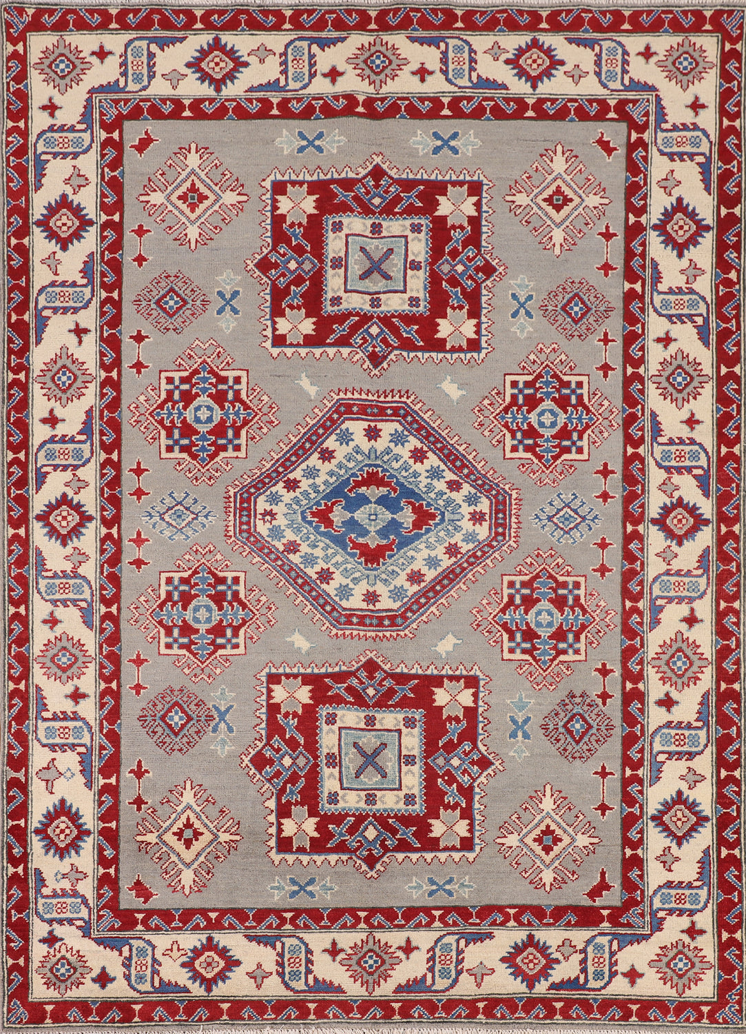 Handmade Wool Kazak Oriental Rug 5x7