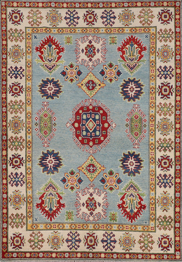 Light Blue Kazak Oriental Rug 5x7