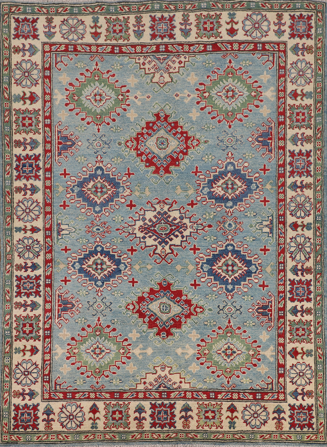 Light Blue Kazak Oriental Rug 5x7