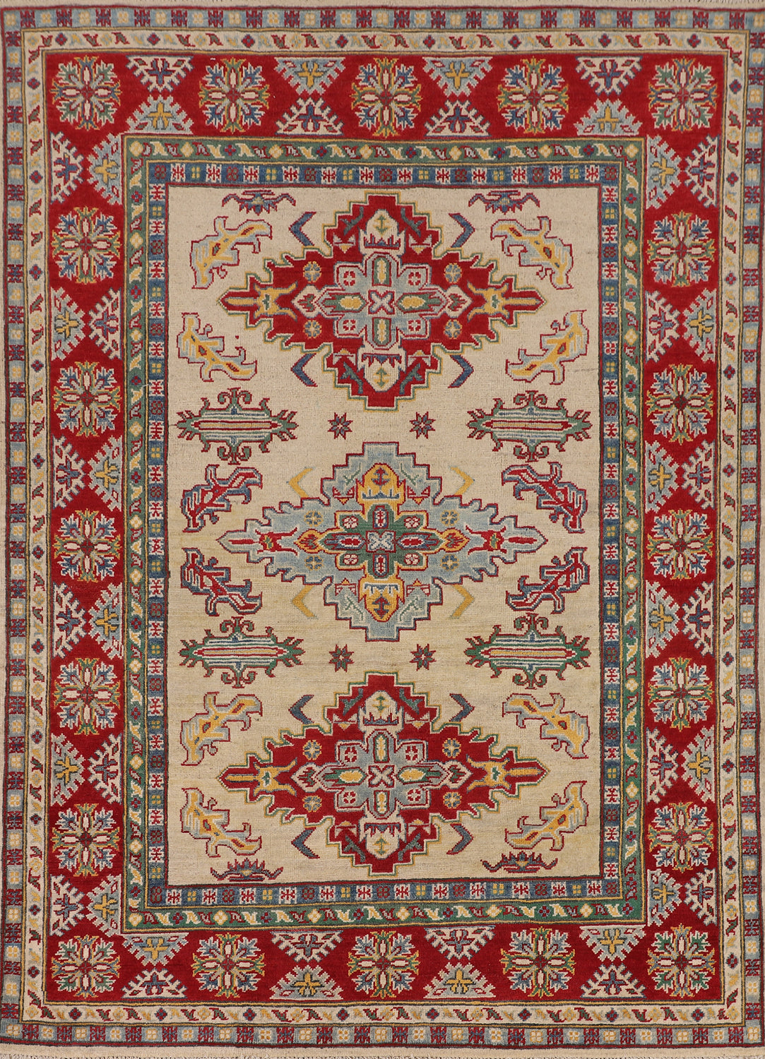 Handmade Wool Kazak Oriental Rug 5x7