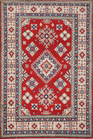 Handmade Red Kazak Oriental Wool Rug 3x5