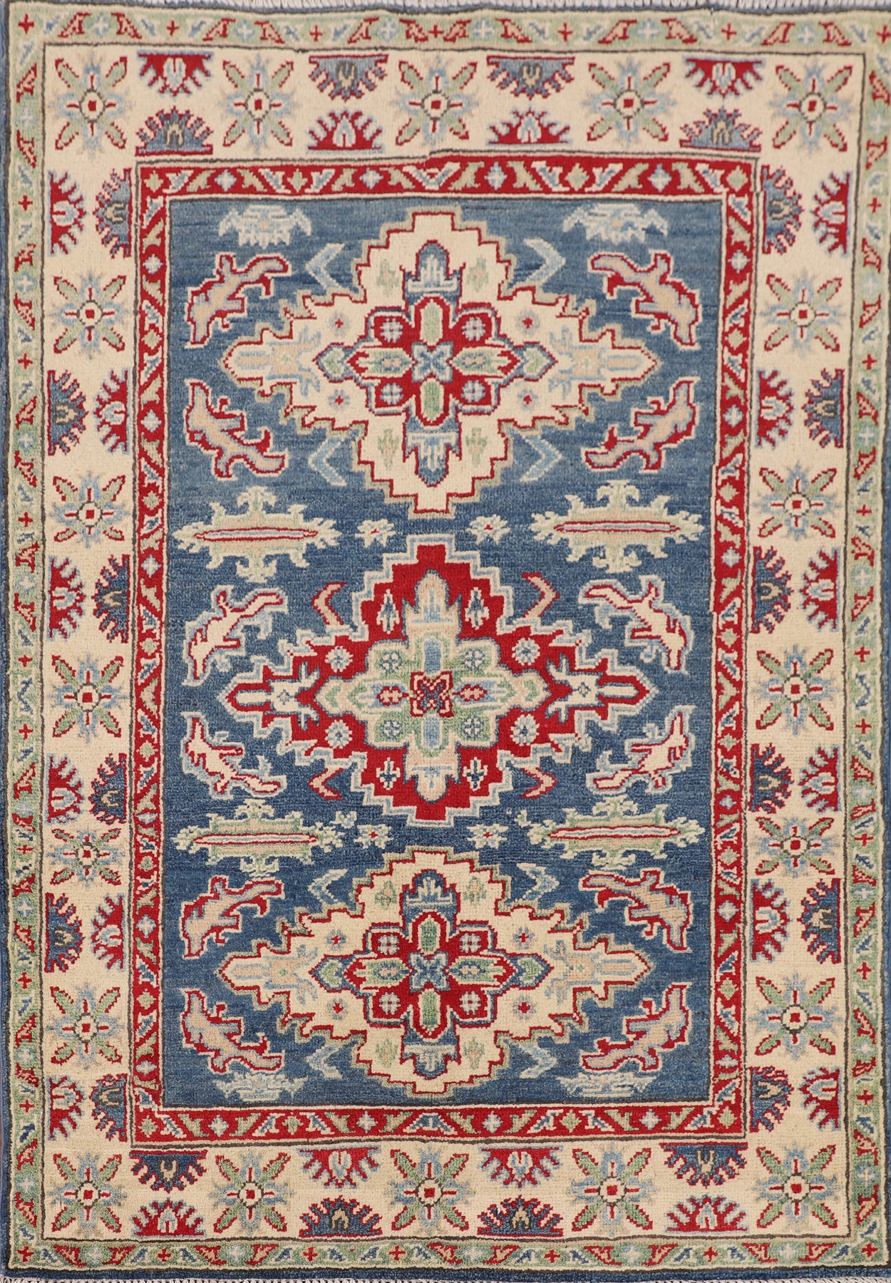 Blue Kazak Handmade Accent Rug 3x5