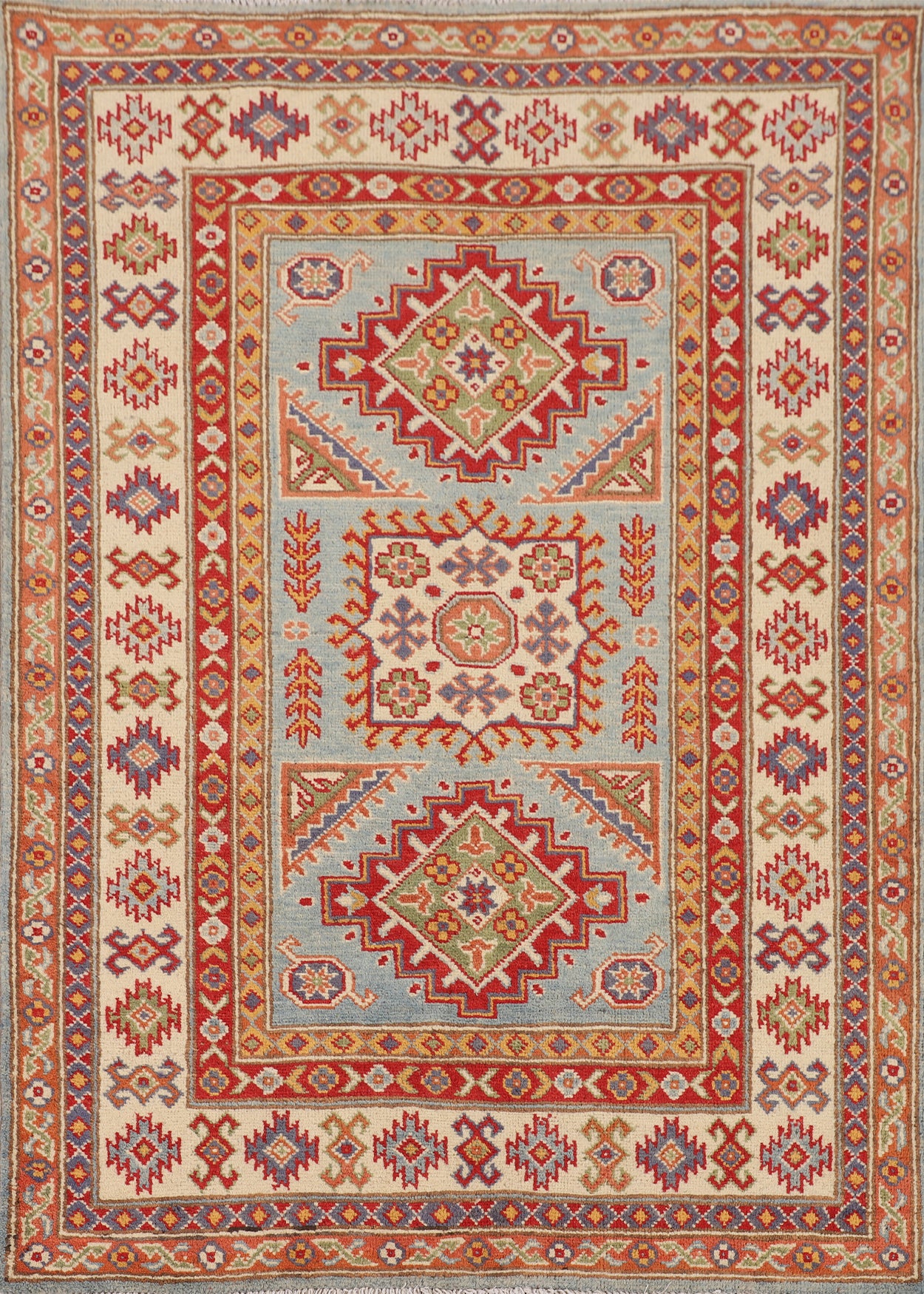 Geometric Kazak Handmade Accent Rug 3x5