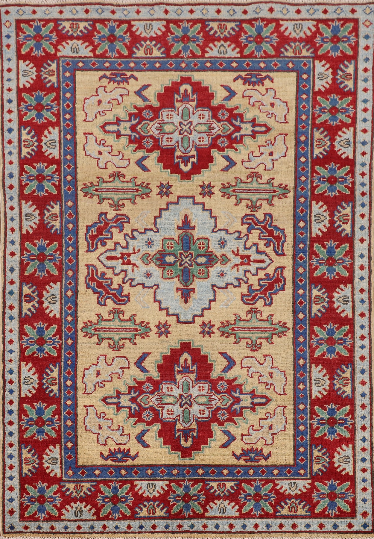 Geometric Kazak Handmade Accent Rug 3x5