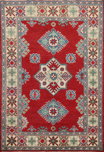 Handmade Red Kazak Oriental Foyer Rug 3x5