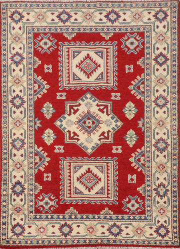 Handmade Red Wool Kazak Oriental Rug 3x5