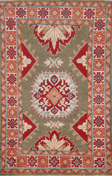 Geometric Wool Kazak Oriental Accent Rug 3x5