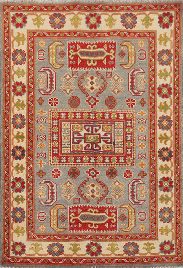 Geometric Kazak Handmade Wool Rug 3x5