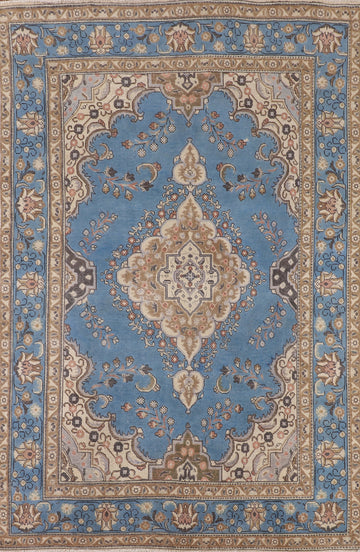 Traditional Blue Tabriz Persian Area Rug 6x10