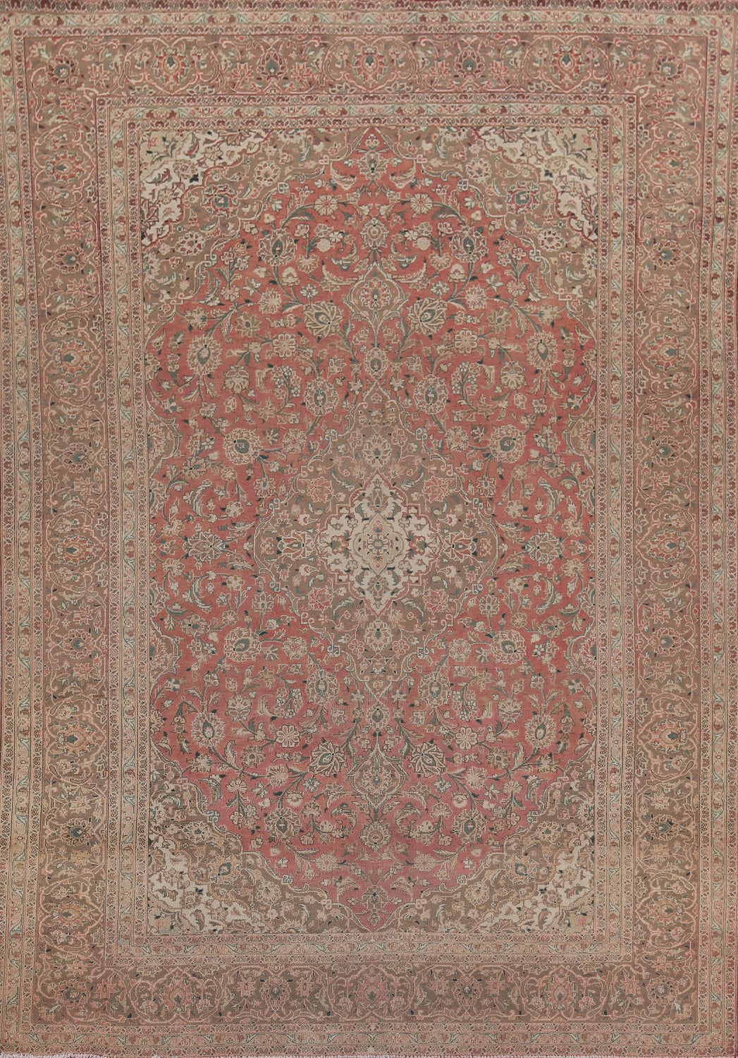 Traditional Pink Floral Kashan Persian Area Rug 10x13