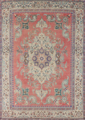 Distressed Wool Tabriz Area Rug 10x13
