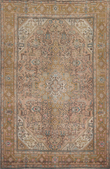 Distressed Vintage Tabriz Persian Area Rug 6x9