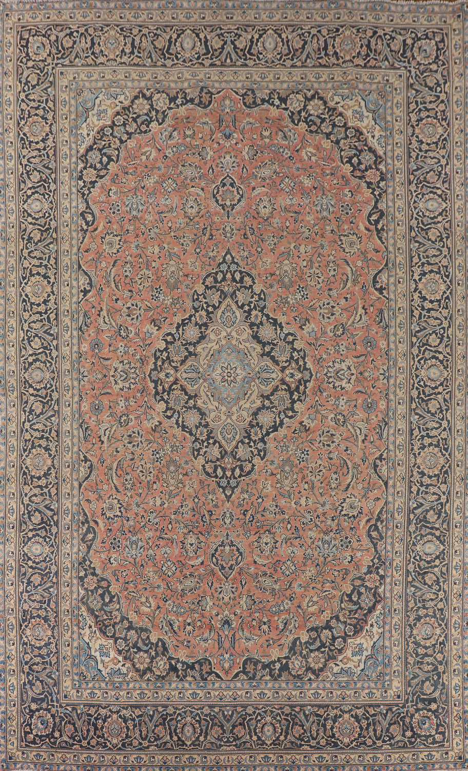 Traditional Pink Kashan Persian Large Rug 10x16