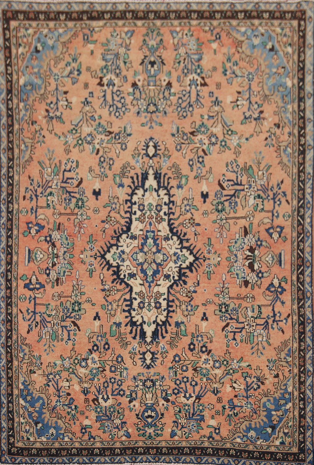 Vintage Wool Hamedan Persian Rug 7x10