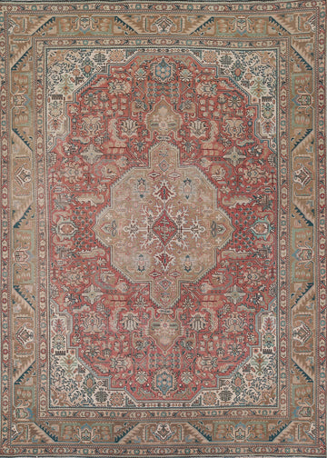 Vintage Geometric Tabriz Persian Area Rug 8x11