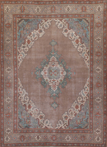 Wool Distressed Tabriz Persian Area Rug 10x13