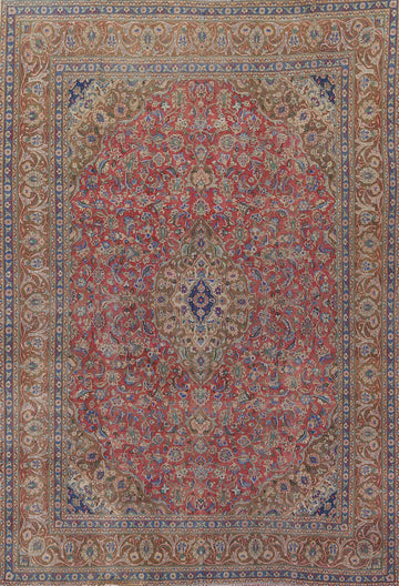 Distressed Mashad Persian Area Rug 10x13