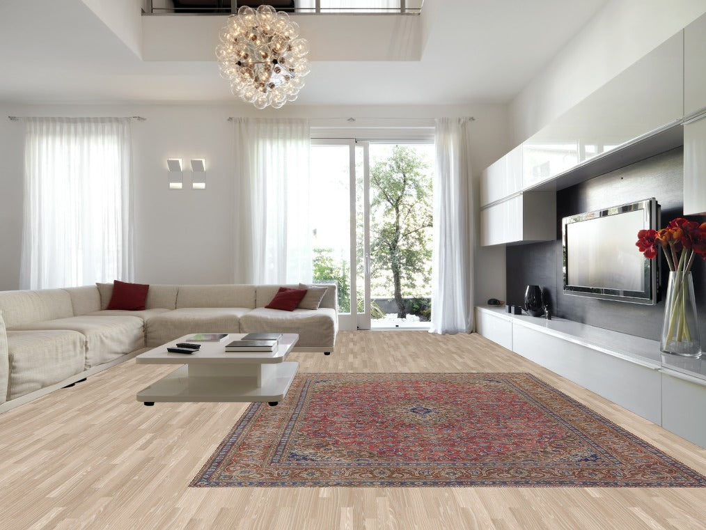 Distressed Mashad Persian Area Rug 10x13
