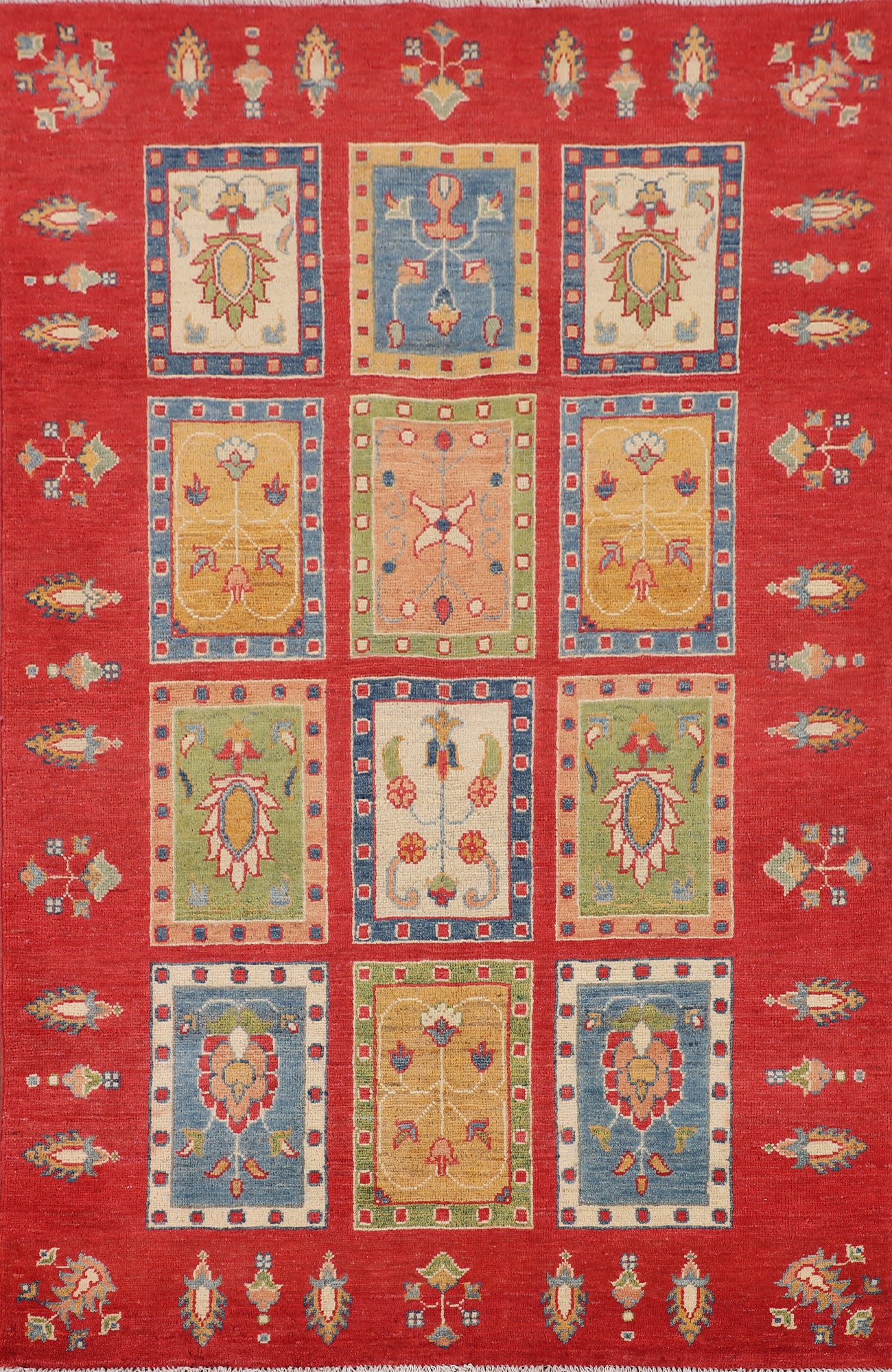 Garden Design Red Kazak Foyer Rug 4x6