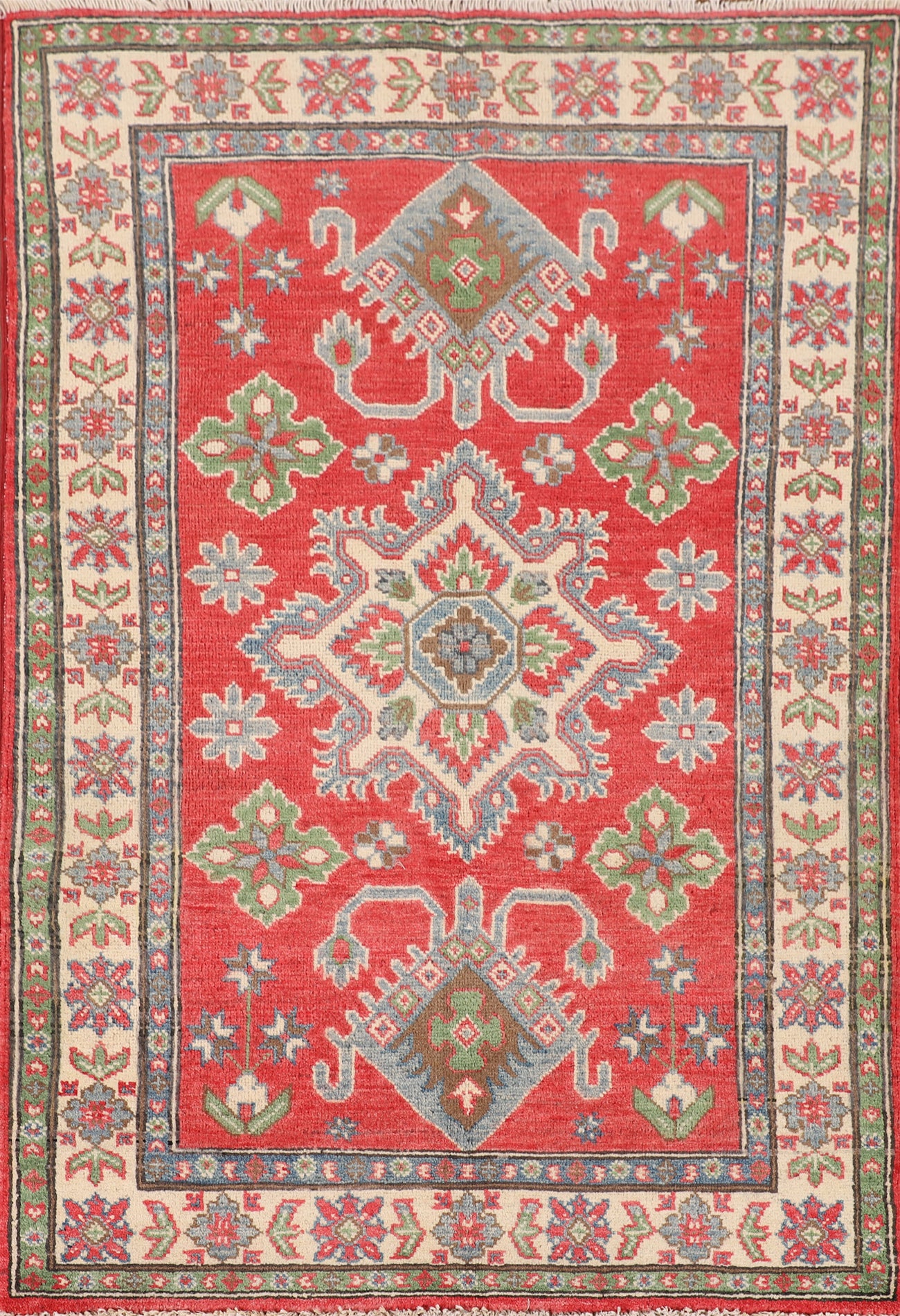 Geometric Kazak Oriental Accent Rug 3x5