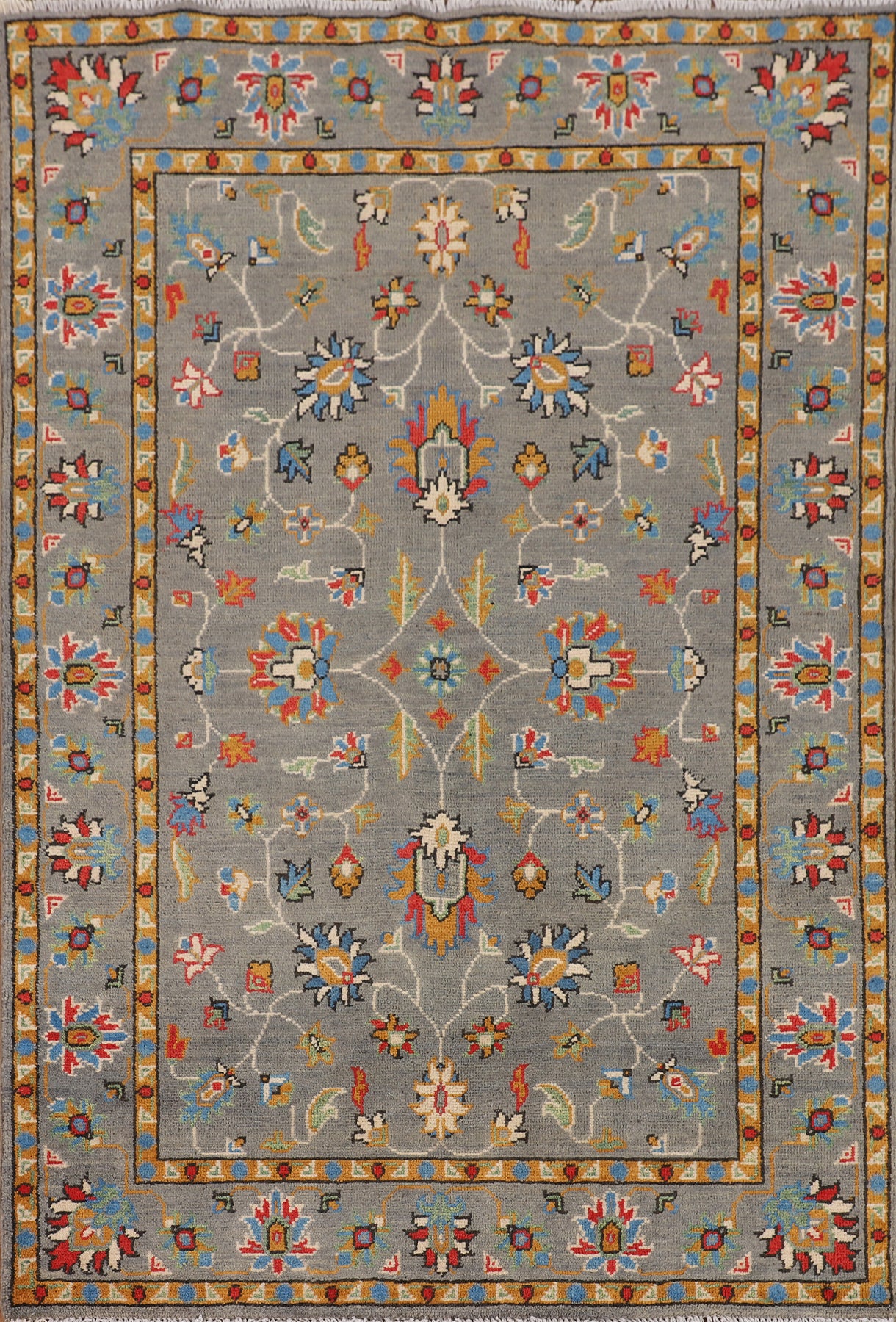 All-Over Gray Oushak Oriental Foyer Rug 3x5