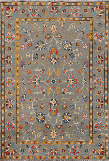 All-Over Gray Oushak Oriental Foyer Rug 3x5