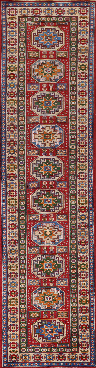 Handmade Kazak Oriental Runner Rug 3x13