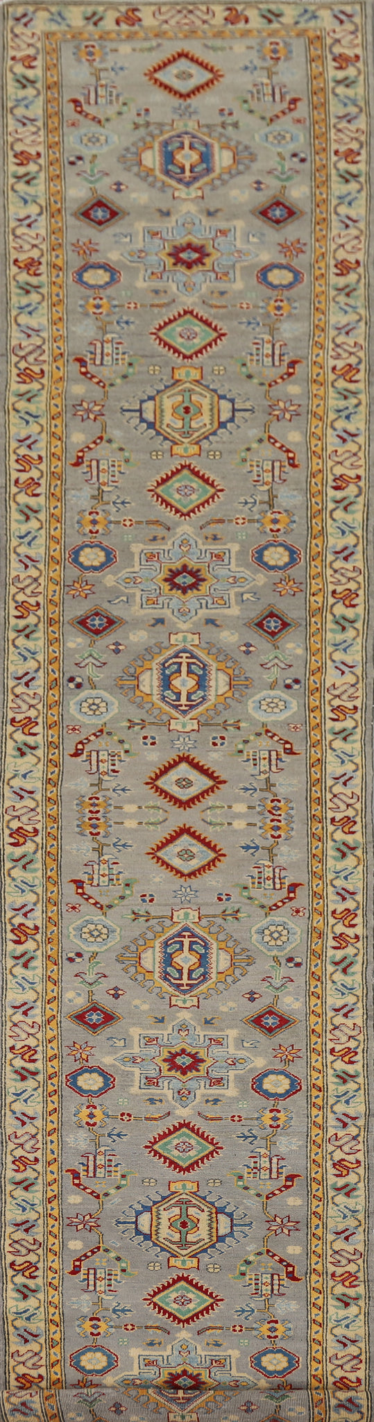 Handmade Wool Kazak Oriental Runner Rug 3x16