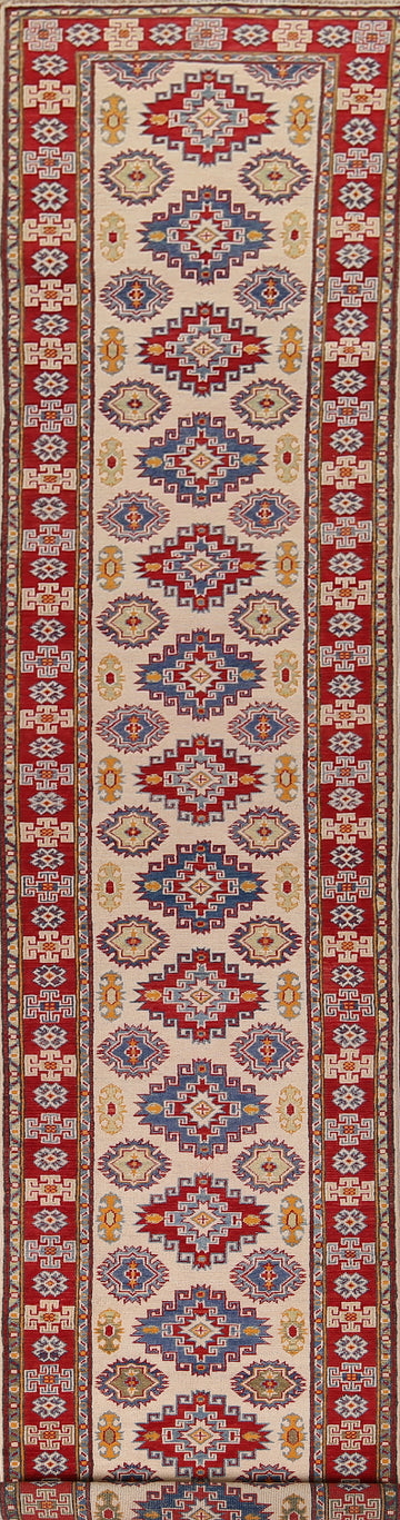 Handmade Wool Kazak Runner Rug 3x16