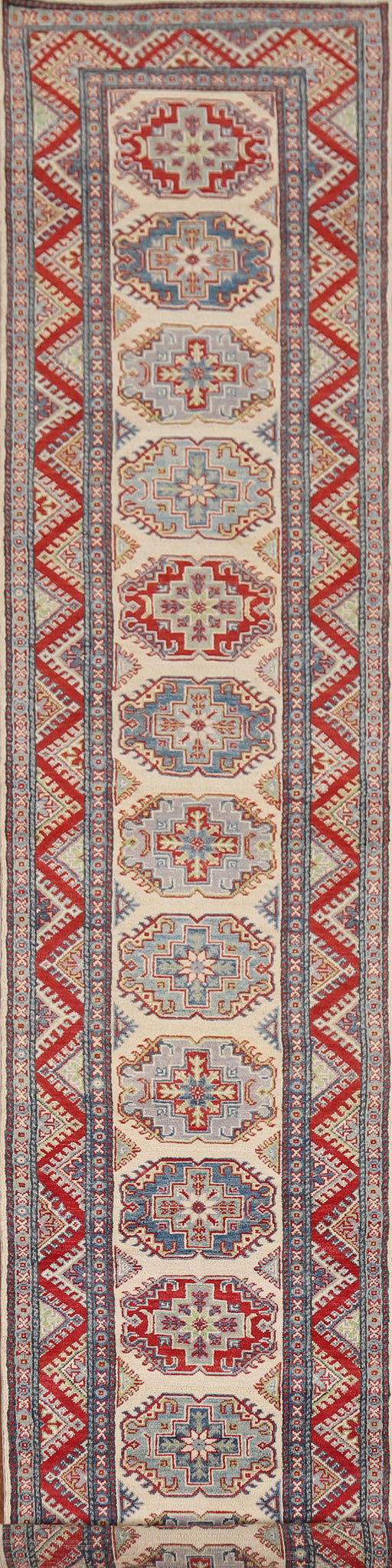 Handmade Wool Kazak Runner Rug 2x15