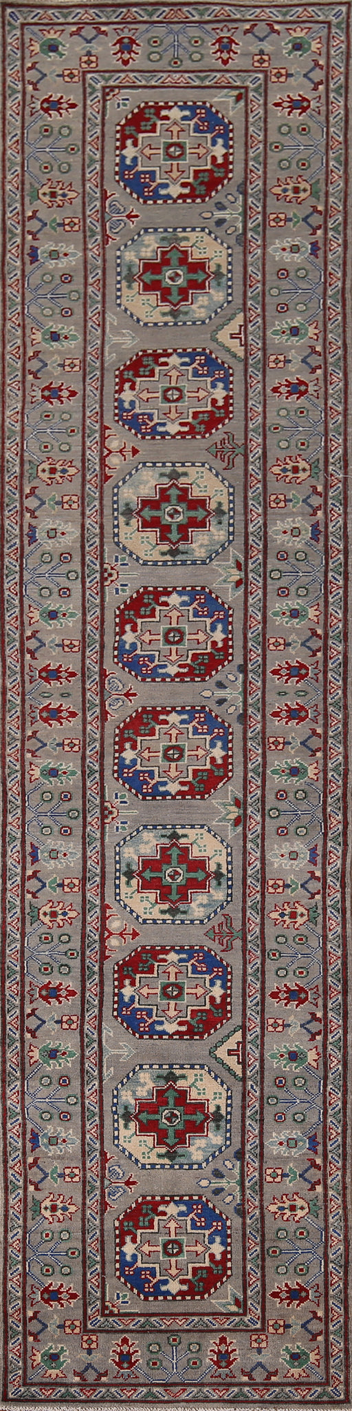 Handmade Kazak Oriental Runner Rug 3x13