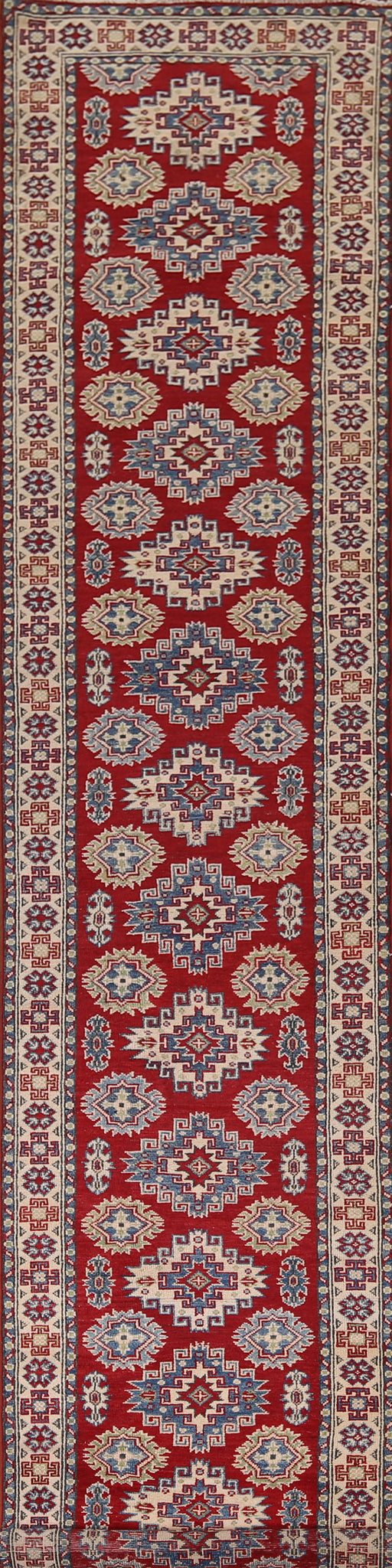 Handmade Wool Kazak Oriental Runner Rug 3x16