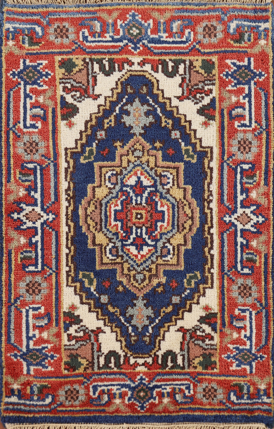Navy Blue Heriz Serapi Indian Accent Rug 2x3